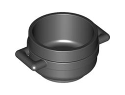 Minifigure, Utensil Pot Cauldron 3 x 3 x 1 & 3/4 with Handles, Black (4341 / 434126 / 4525078)