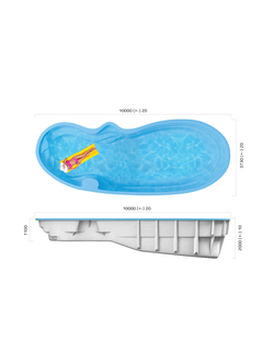Композитный бассейн 10 х 3,73 х 1,1-2 "Валорис" Franmer