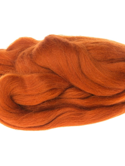 Шерсть для валяния, лента гребенная, Камтекс, полутонкая, терракот (051), 50г