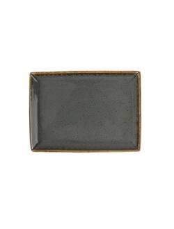 Блюдо прямоугольное 18*13 см фарфор цвет тёмно-серый