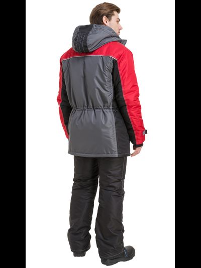 Куртка ГОРОД-ЗИМА, цв. серый/светло-серый/красный