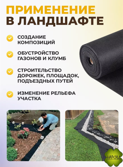 СУПЕР-ПРОЧНЫЙ ГЕОТЕКСТИЛЬ черный (ТОЛЩИНА - 200, ШИРИНА - 1,6 м) Цена за 1 п/м