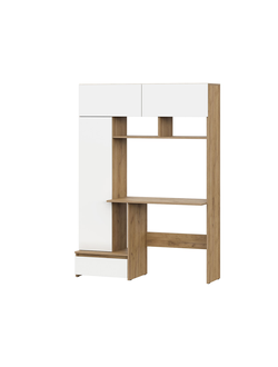 Некст 1 Стол компьютерный Дуб золотой/Белая шагрень