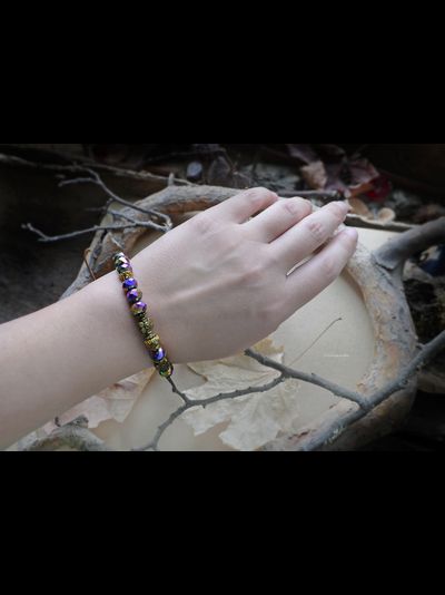 Браслет "Кристаллы осеннего волшебства" с месяцем и цветами