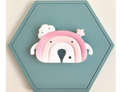 Грызунок из пищевого силикона Радуга розовая