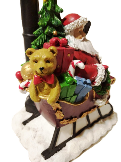 Фонарь новогодний со светодиодами "Дед Мороз в санях", 16*12*39см