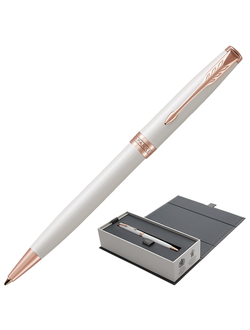 Ручка шариковая PARKER "Sonnet Premium Pearl Lacquer PGT", корпус жемчужный лак, позолоченные детали, черная, 1931555