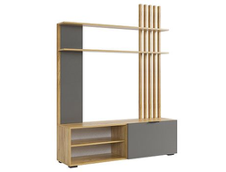 Гостиная БЕРИ - Стенка Дуб Крафт золотой/Графит