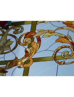 Витражная пленка, витражная пленка самоклеющаяся под заказ,пленочный витраж с классическим рисунком
