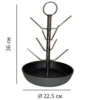 Ёлочка для Тандыра. Высота 35 см, диаметр 23 см, (чугунная сковорода)