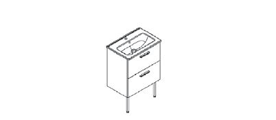 Комплект мебели VITRA MIA, 60 см, с ящиками, золотой дуб, 67270