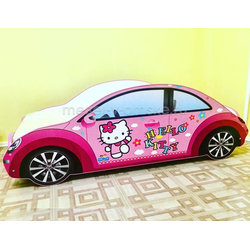 ЗБ012 Кровать "HelloKiti" розовая. Размер: 740*520*1700. Спальная зона: 700*1570.