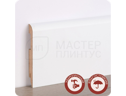 Белый МДФ плинтус по покраску (Теквуд) TeckWood Титан прямой 80х16 мм.