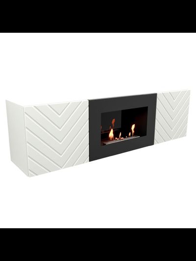 Тумба с биокамином Firelight BFP/P-1400V белая