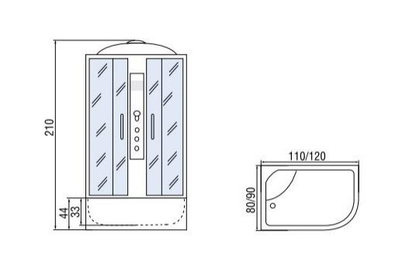 Душевая кабина River Dunay 120/90/44 TН R