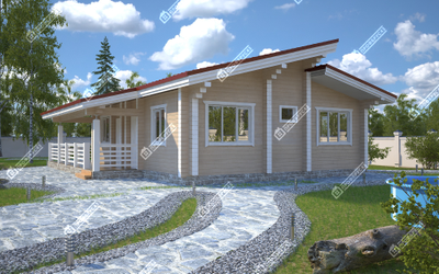 Одноэтажный дом из клееного бруса ПБ-01, 100 м2