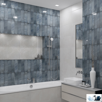 Плитка Azori Bricks Azul 31,5 х 63 см настенная синий