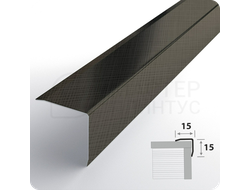 Уголок декоративный из нержавеющей стали Лука ПУ 15-1НСК(304).2700.010 Кросс-брашинг графит