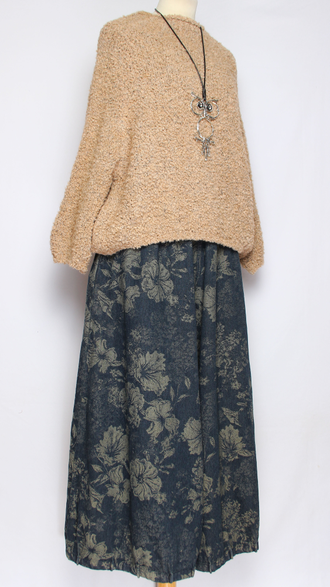 ДЖЕМПЕР КОРОТКИЙ "КИМОНО БУКЛЕ СТОЙКА" широкий рукав мокко, серо-голубой до р.54