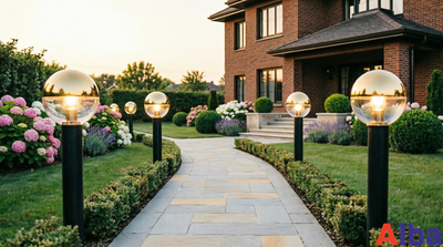 Шар 400мм с золотым напылением Светильник уличный 40см