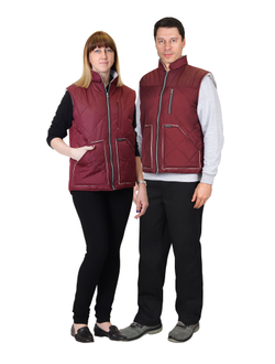 Жилет -ЕВРОПА" удлиненный (на подкладке флис) бордовый