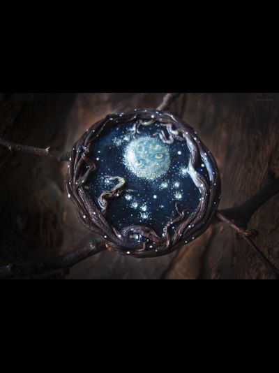 Новогодняя брошь &quot;Таинство снежной Луны&quot;