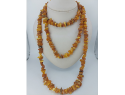 Длинные лечебные бусы из янтаря