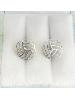 Серьги - гвоздики с закрутками "Волейбол"