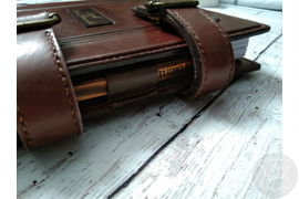 именной кожаный ежедневник в винтажном стиле, ежедневник - органайзер с кольцевым механизмом