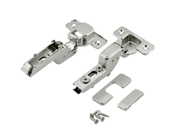 Петля Clip V.2  ВКЛАДНАЯ без пружины НИКЕЛЬ с эксцентриками (с заглушкой и саморезами) (без ответной планки) (08.0191) AQ