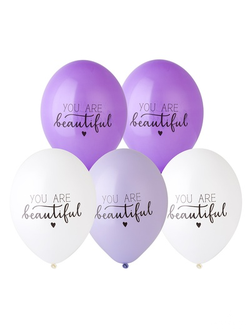 Шар с рисунком 14" You Are Beautiful 6 штук