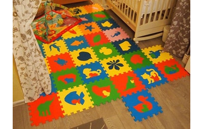 Детский развивающий  коврик-пазл  ​Листья 33х33х0,9 см