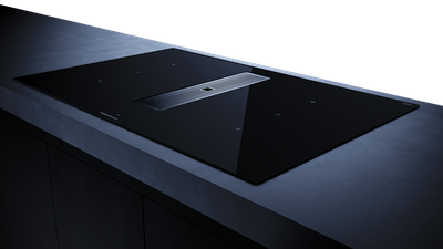 Индукционная варочная панель с вытяжкой Kuppersbusch KMI 8350.0 SR Silver Chrome