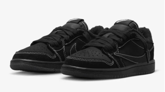 Nike Air Jordan 1 Low Travis Scott Black Phantom (Экозамша) сбоку