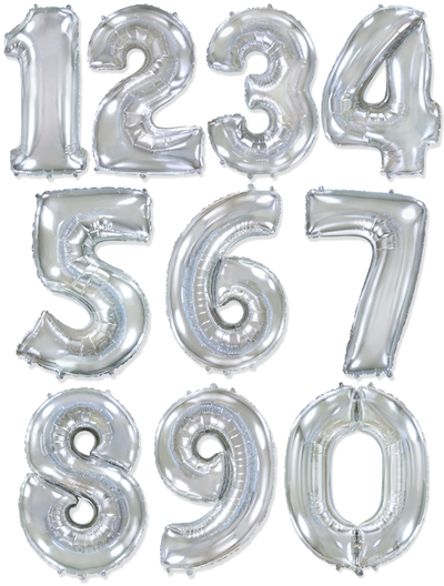 Цифра 102 см с гелием Серебро