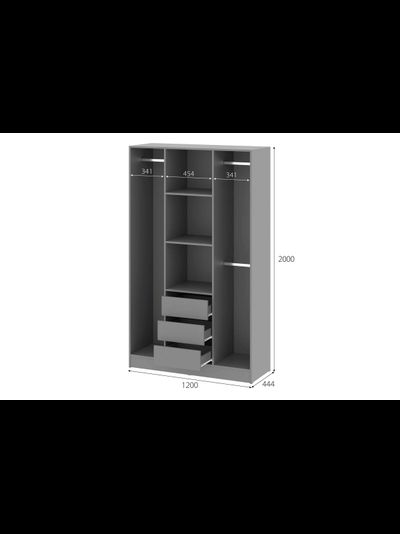 Энни 1200 шкаф двустворчатый распашной Графит