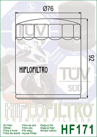 Масляный фильтр HIFLO FILTRO HF171C для Buell Motorcycle // Harley Davidson (63731-99, 63731-99A, 63798-99)