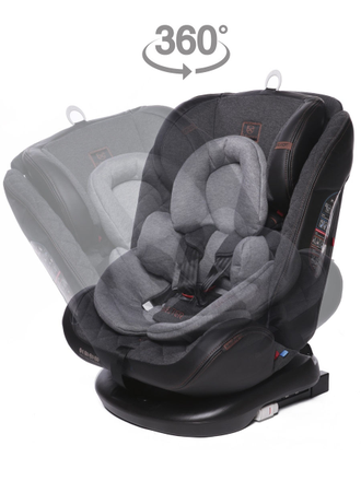 Автокресло Baby Care Shelter 0-36кг, IsoFix, поворотная база 360, Eco LIght Grey Cotton