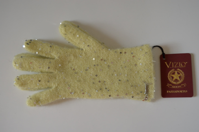 Желтые вязаные перчатки с пайетками Vizio Италия 1042 GG