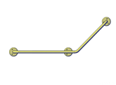 Поручень угловой (135°) 600х400 мм правый