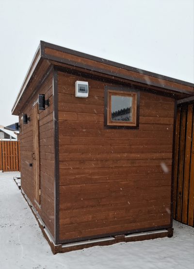 Баня 2м*5м, крыша 1 скат, топка внутри, баня со стационарной мебелью