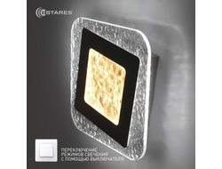 Светильник Estares светодиодное бра  GEOMETRIA ICE 20W(1600lm) 4K 220х45 белый/прозр акрил IP40