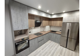 Кухня Бетон серый с деревом