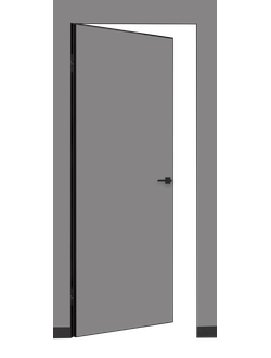 Дверь межкомнатная скрытая ILLUSION (обратное) AL кромка черная (комплект) 42 мм