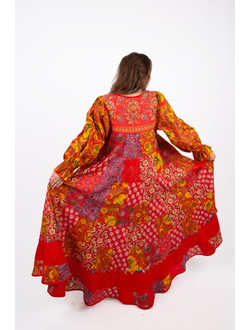 Лоскутное платье в русском стиле "Вечерний Звон"