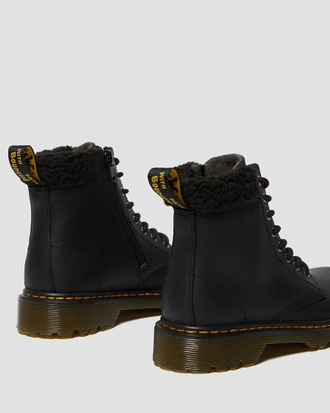 Dr. Martens JUNIOR 1460 FLEECE LINED REPUBLIC WP BLACK