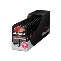 AlphaPet (АльфаПет) Superpremium влажный корм для взрослых собак паштет с говядиной, 100 г