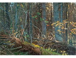 "Лесной пейзаж" холст масло 1980-е годы
