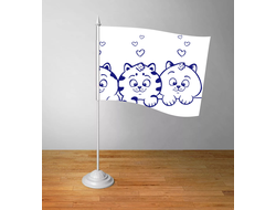 Флажок настольный Котики №7