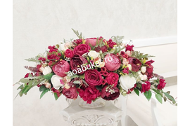 Горизонтальные Композиции из искусственных цветов и растений - фотоальбом